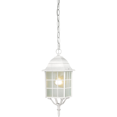 Nuvo Lighting 60/4911  Adams - 1 Light - 16" Outdoor Hanging with Frosted Glass in White Finish